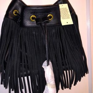 Lucky Brand black fringe purse